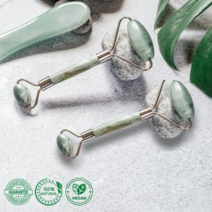 Set 2 Masseurs Visage en Pierre de Jade - Vert