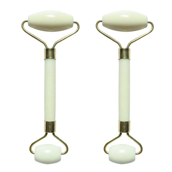 Set 2 Masseurs Visage en Pierre de Jade - Blanc – Image 2